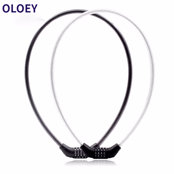 OLOEY可改密码四码山地车自行车单车锁条形钢丝密码锁钢缆锁 1B-150cm 