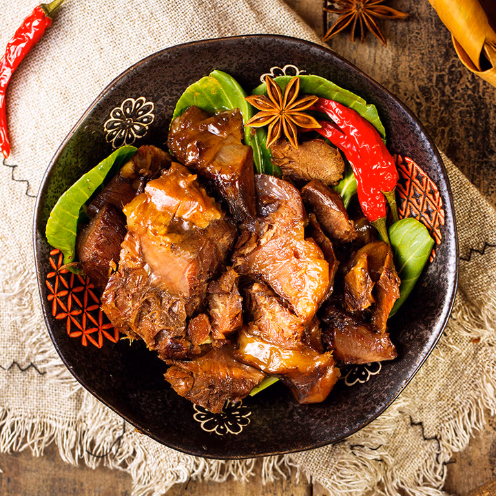 月盛斋清真牛肉 中华老字号 酱卤熟食牛肉 五香酱牛肉200g*3 开袋即食