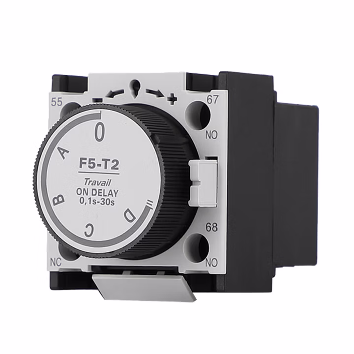 正泰空气延时头F5-T2交流接触器辅助模块通电延时模块0.1S-30S
