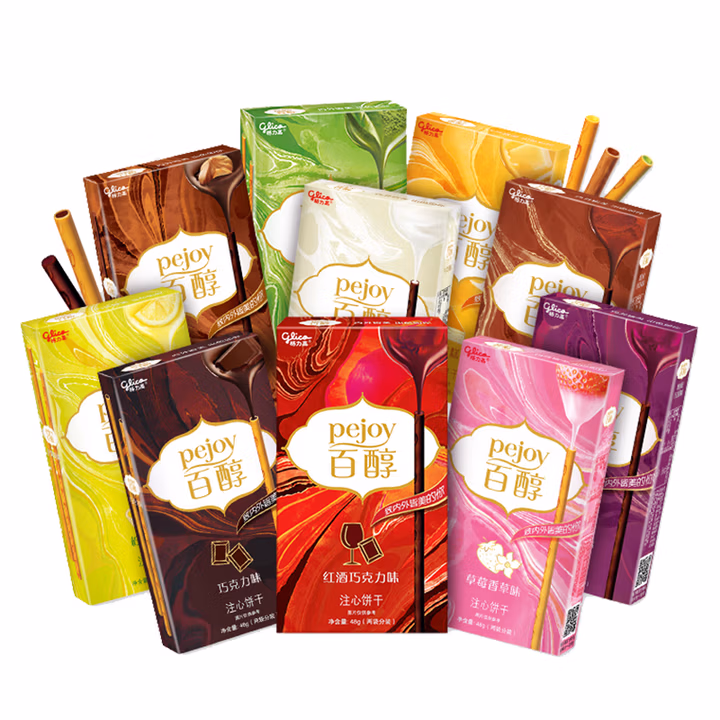 格力高百醇注心夹心饼干48g*5盒办公室解馋零食巧克力棒盒装小吃 【5盒】自选口味-不留言随机发