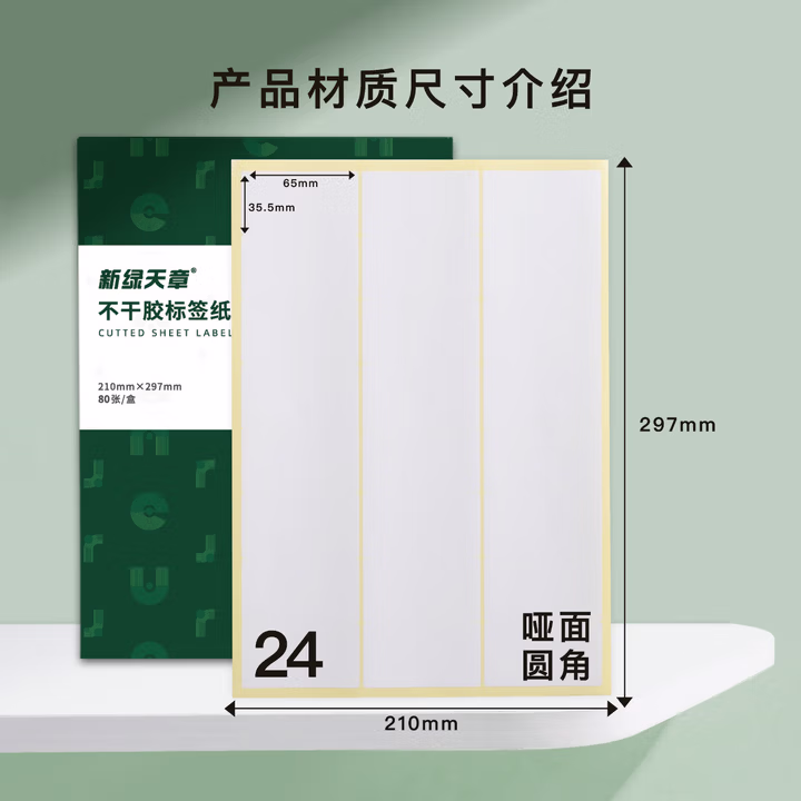 天章（TANGO）A4不干胶标签纸 不干胶贴纸 自粘性标签贴 圆角24枚/张（6
