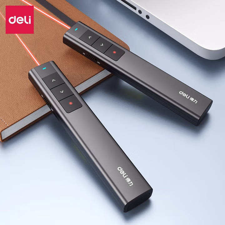 得力激光笔激光PPT翻页笔 数字物理双激光 适用LED屏希沃白板数码投影=空中飞