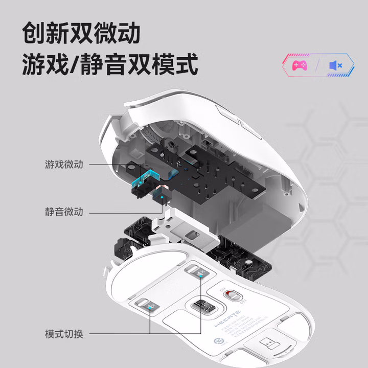 漫步者（EDIFIER）HECATE G3Mpro无线有线蓝牙三模电竞游戏鼠标3395双微动轻量化csgo吃鸡lol 白色