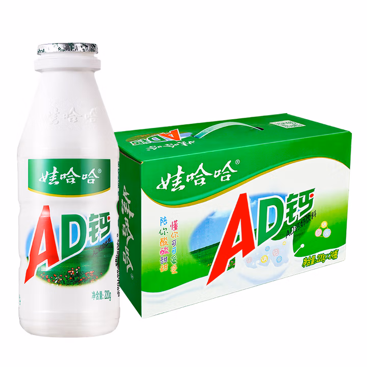 娃哈哈 AD钙奶 含乳饮料 220g*24瓶 整箱装 儿童回忆