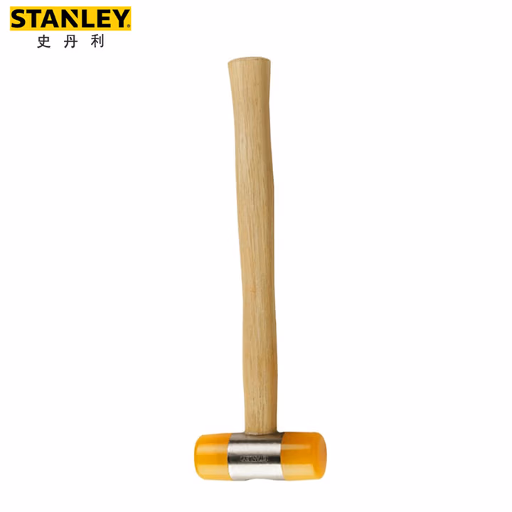 史丹利（STANLEY）木柄安装锤22mm橡胶橡皮锤瓷砖装修防震皮榔头57-05