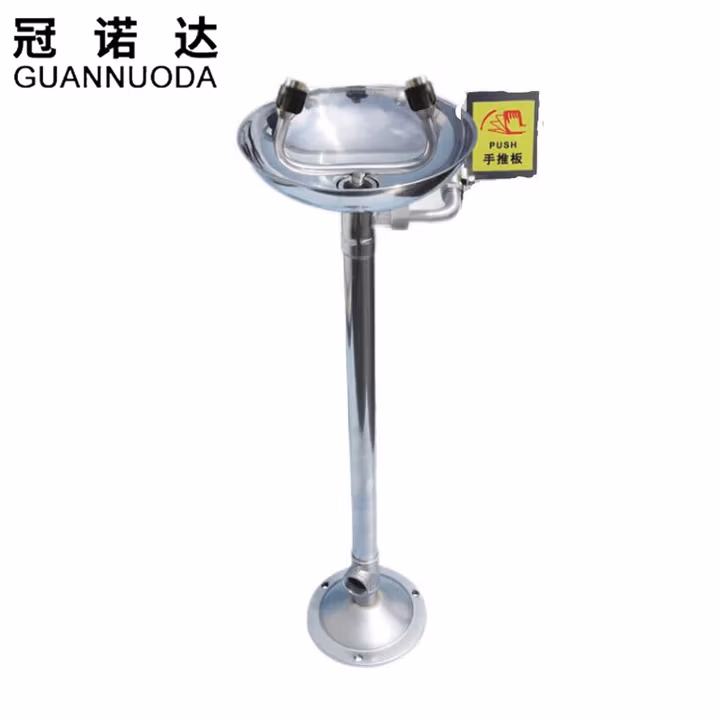 冠诺达 洗眼器 工业用不锈钢实验室紧急移动式 双口冲洗验厂专用立式