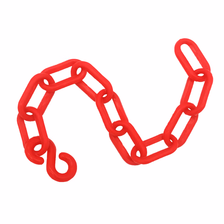 QVAND塑料警示链条 工业工程安全锁具红色隔离塑料挂锁链子 M-LT01-1m