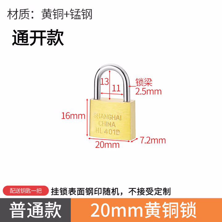 高着（GAOZHUO）黄铜挂锁 地球牌 加长挂锁特长长梁长柄长锁头家用大门挂锁柜
