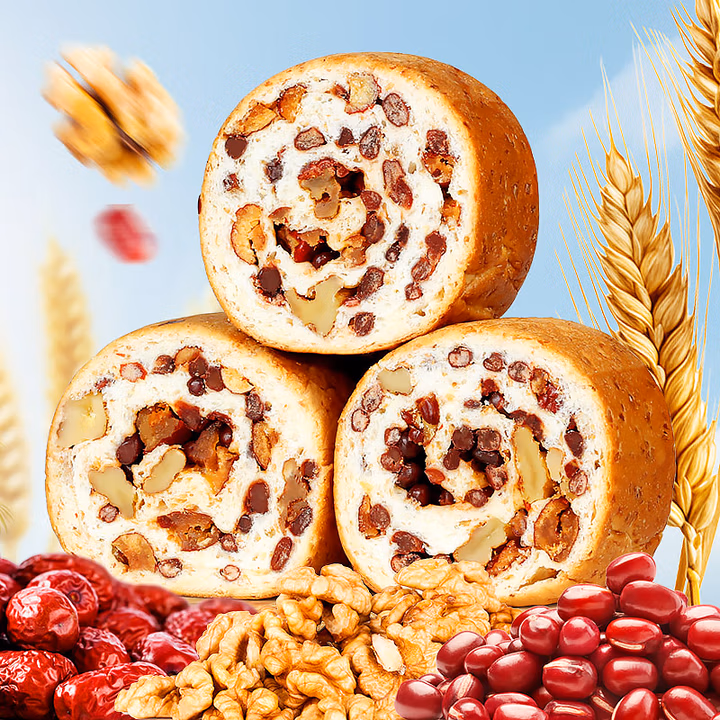 沃隆 全麦坚果车轮面包 1050g 双重优惠折后￥29.9包邮