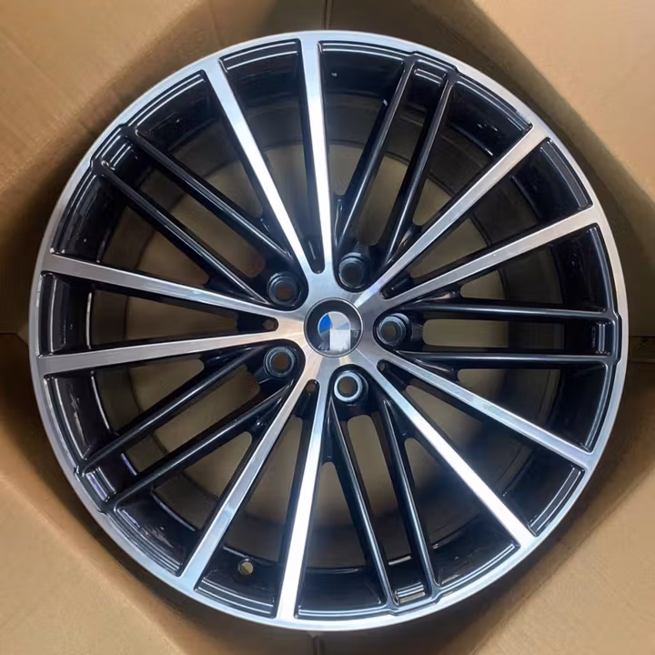  丽田适配171819寸宝马改装轮毂320330520525530535730740钢圈 17x8J A款铝合金轮毂枪灰亮面