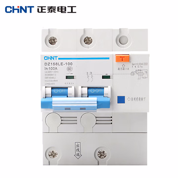 正泰空气开关 大功率家用带漏电断路器 DZ158LE 4P 100A
