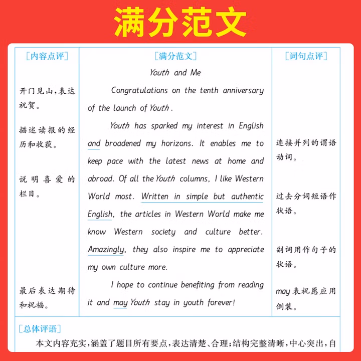  一本高考英语满分作文 2025高中优秀作文素材大全写作技巧万能速用模板英语专项训练高一二三真题范文书