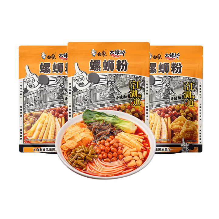 白象 螺蛳粉 广西柳州特产 方便速食米粉米线大辣娇螺蛳粉310g*4袋装