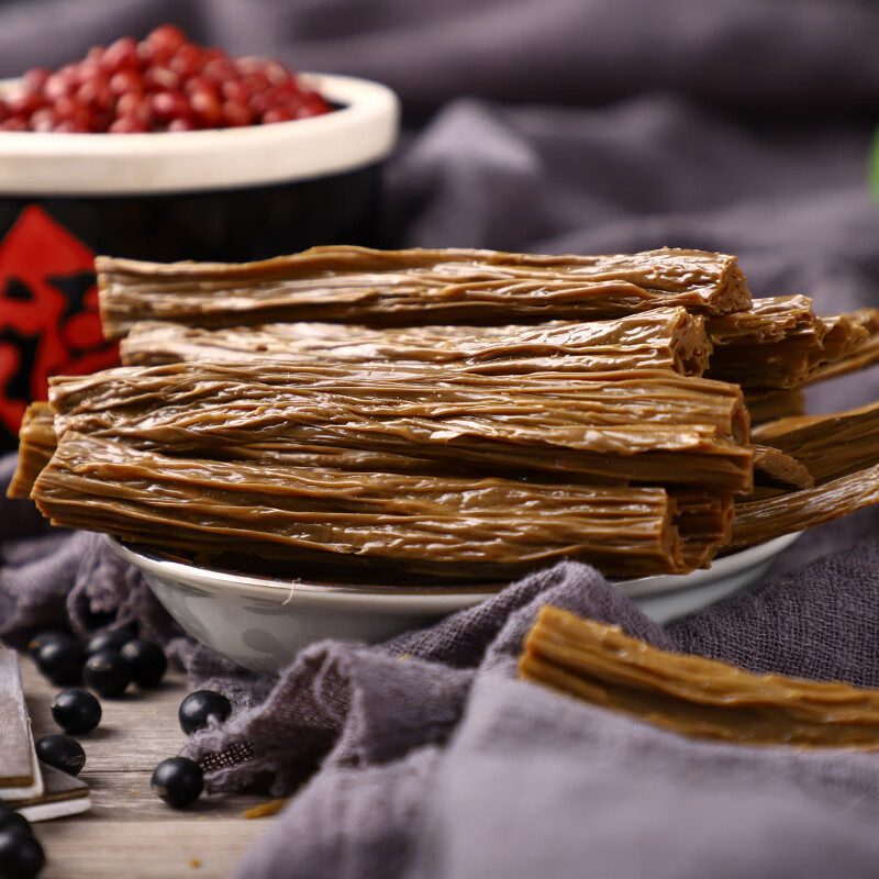 富昌手工黑豆制品火锅凉拌豆皮腐皮黑豆腐竹200g