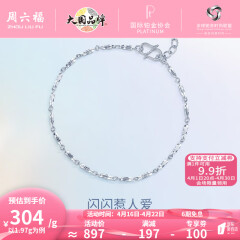 周六福（ZLF） PT950铂金手链女款白金简约百搭扭纹手饰 16cm+2cm尾链 - 2.02g pt950