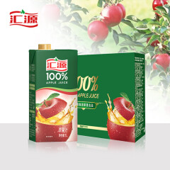 汇源果汁 100%苹果汁 果汁饮料1L*6盒   整箱