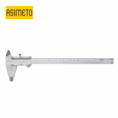 ASIMETO 安度 开式游标卡尺0-200MM，单公制，下游标刻度：0.02MM，不锈钢，上紧固螺钉，（343-08-4）