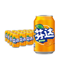 芬达 Fanta 橙味 汽水 碳酸饮料 330ml*24罐 整箱装 可口可乐公司出品