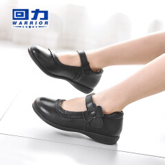 回力回力童鞋女童皮鞋公主鞋黑色演出鞋春秋款校园学生鞋 H18028黑色(偏小) 26码 15.8cm