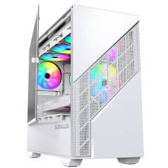 大水牛 守护者S305 台式电脑游戏主机箱 支持M-ATX/360水冷/钢化玻璃侧板 守护者S305白