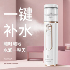 美克斯MKS补水仪 喷雾便携小型蒸脸器脸部加湿器 附带充电宝功能手持面部保湿美容仪NV8088 白色