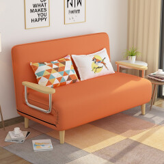 未蓝生活  两用型可折叠沙发床家具小户型多功能使用沙发床午休客厅家用 阳光橙 1米宽(海绵款)