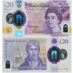 欧洲-全新UNC英国/钱币 塑料钞 伊丽莎白二世 仅供收藏 20英镑2018年P-396单张