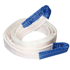 力虎王吊装带白色扁平工业起重吊带行车叉车双扣环形拖车绳 2吨8米