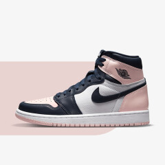 NIKE耐克Air Jordan 1 High AJ1黑粉脚趾 女款高帮休闲板鞋 DD9335-641 35.5