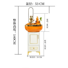 红得发紫陶瓷流水雾化加湿器鱼缸客厅办公室落地摆件现代轻奢开业乔迁 A款