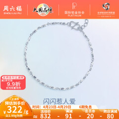 周六福（ZLF） PT950铂金手链女款白金简约百搭扭纹手饰 16cm+2cm尾链 - 2.02g pt950