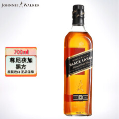 尊尼获加(JohnnieWalker)洋酒苏格兰进口威士忌 红牌/黑牌/绿牌/蓝牌/洋酒 黑方*1瓶【带盒】