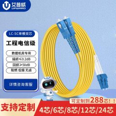 艾普威 电信级光纤跳线 单模双芯SM 9/125光缆熔接尾纤 多芯可定制 长度可定制 LC-SC | 单模双芯 | SM 40米