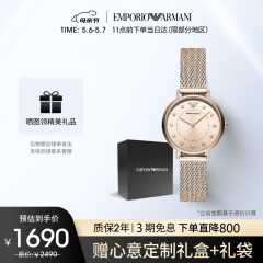 安普里奥·阿玛尼（Emporio Armani）手表女士 满天星钢带石英时尚镶钻女表生日礼物送女友AR11129