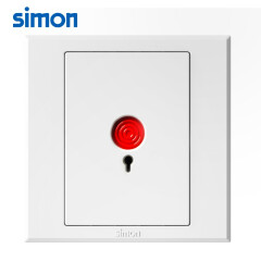 西蒙（SIMON）开关插座86型暗 E6系列白金灰防盗报警器86型呼叫开关紧急呼叫SOS求救报警开关 E3白 紧急报警开关