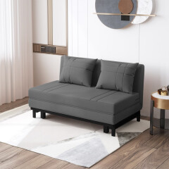 欧莱特曼（oulaiteman）科技布沙发床双人办公室午休沙发两用小户型可折叠多功能沙发椅 【升级-科技布】深灰色 宽68cm