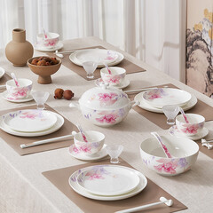 华光国瓷 碗盘餐具套装 抗菌骨瓷餐具碗碟套装 乔迁结婚送礼 花好月圆 花好月圆4.5寸碗单只