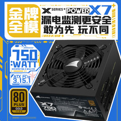长城（Great Wall）额定750W X7金牌全模电脑电源（ATX3.1/原生PCIe5.1/漏电监测/单路12V/自动启停/支持50系显卡）