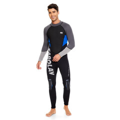 鲨宝莱（SABOLAY） 欧美版型潜水衣3MM连体加厚保暖衣冲浪衣长袖水母衣游泳衣 黑灰 女款XXL
