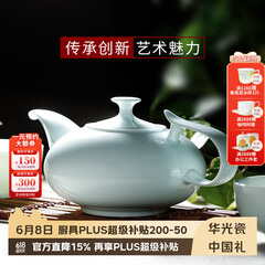 华光华青瓷茶具套装 骨瓷茶具一壶四杯家用办公高档商务送礼 亭峰翠山