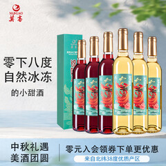 莫高（MOGAO）锦妍冰酒 甜白葡萄酒甜型 微醺甜果酒雷司令混酿 中秋送礼盒 500ml*6瓶3红3白整箱装