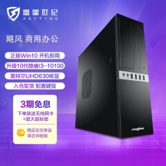 雷霆世纪(Raytine)飓风 升级i3-10100/8G-DDR4/8G/512GSSD/正版W10/键鼠商用办公台式机DIY主机UPC