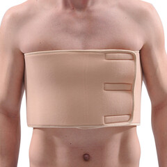 AQ 5321运动护肋肋骨固定带护具可调节肋骨胸腔牵引带 肤色肋骨带5321 M胸围76.8-89.2cm