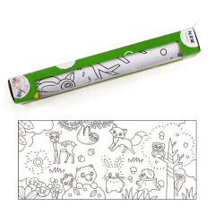 N次贴（STICKN）可再贴儿童涂鸦画纸绘画启蒙涂色画背胶魔法卷轴31.5*70cm 5张/卷-森林派对36546