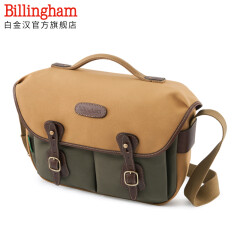 白金汉（Billingham）Hadley Pro经典系列 男女通用单肩摄影包 一机二镜一闪（卡其灰绿色袋/巧克力色皮 尼龙款）