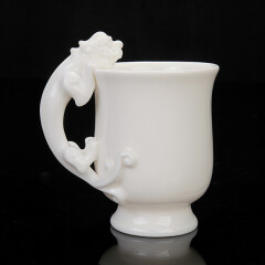贰号（ERHAO） 贰号/陈清宜德化白瓷陶瓷功夫茶杯茶具带把办公室水杯带盖个人杯/螭龙杯