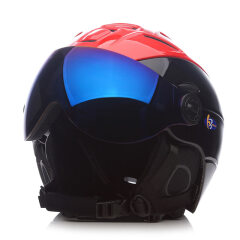 豪邦 滑雪头盔 盔镜一体滑雪头盔滑雪镜单双板雪盔雪镜护具头部防护盔可卡近视 黑红 XL建议成年男士