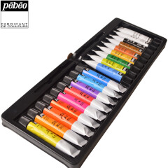法国贝碧欧Pebeo 18色水彩颜料 美术绘画艳丽水彩颜料套装 18X12ml水彩颜料1盒