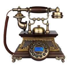 金顺迪 TE912/912 仿古电话机实木欧式电话复古电话机家用座机 901旋转款(接电话线)
