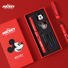 迪士尼(Disney)钢笔礼盒 钢笔小学生文具套装练字书法用墨水笔儿童生日礼物男女伴手礼 米奇红色E0306M